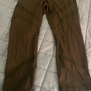 Lululemon mesh panel army green leggings women’s 8